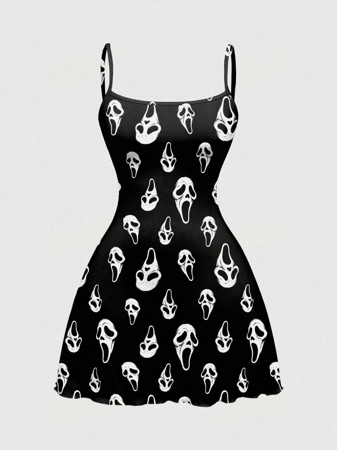 The Elara Gothic Halloween Print Mini Dress