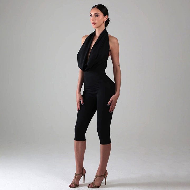 The Elara Backless Milk Silk Jumpsuit