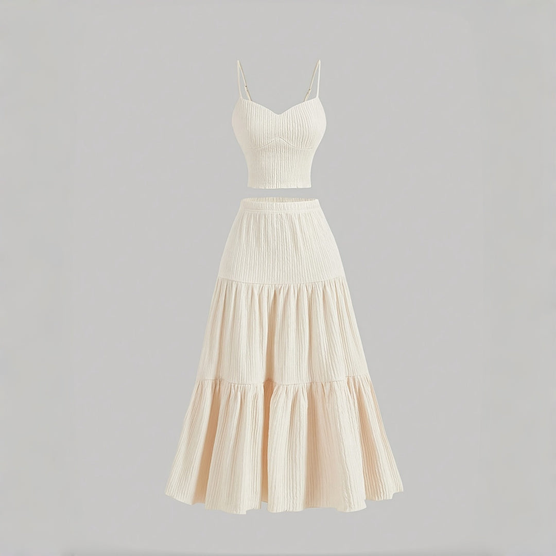 The Elara Riviera Tiered Maxi Skirt &amp; Cami Set