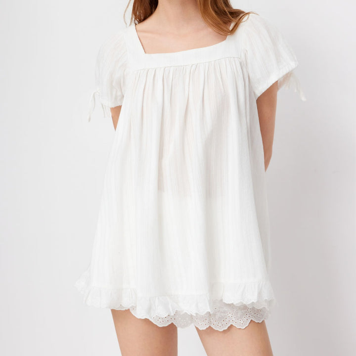 The Elara Romantic Square Neck Top