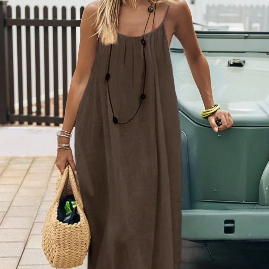The Elara Midnight Whisper Backless Lounge Dress