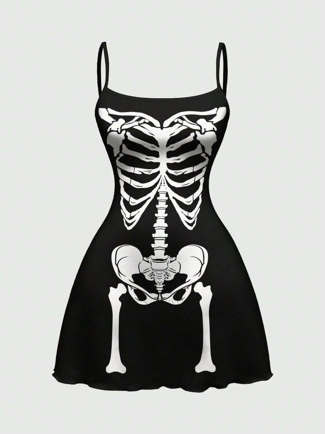 The Elara Gothic Halloween Print Mini Dress