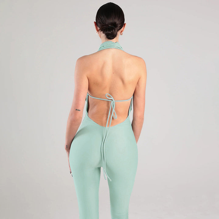The Elara Backless Milk Silk Jumpsuit