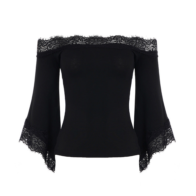 The Elara Lace Off Shoulder Bell Sleeve Top