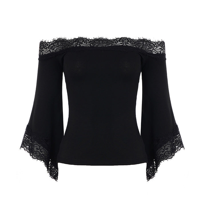 The Elara Lace Off Shoulder Bell Sleeve Top