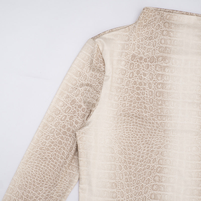 The Elara Snake Embossed Mini Dress