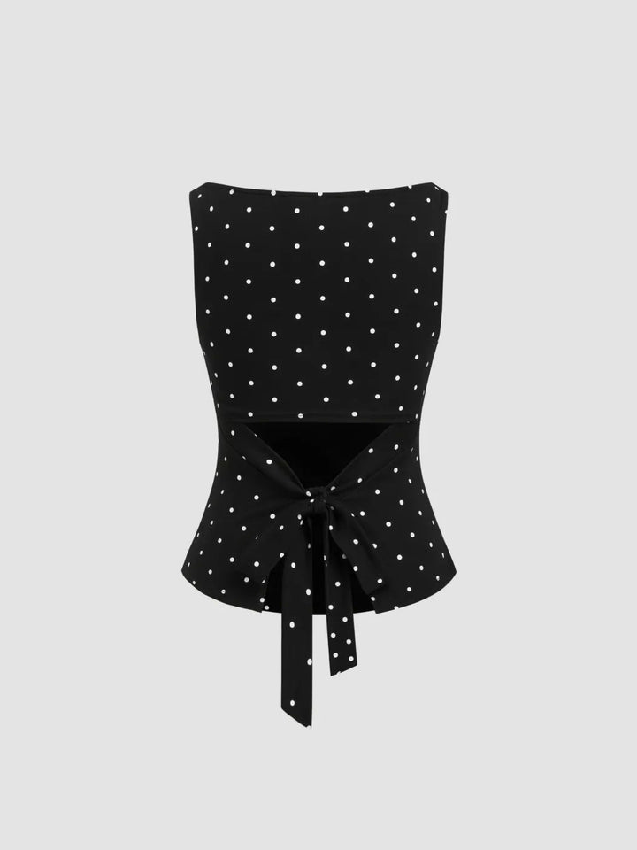 The Elara Polka Dot Tie Back Tank Top