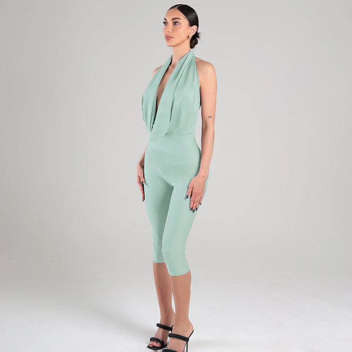 The Elara Backless Milk Silk Jumpsuit