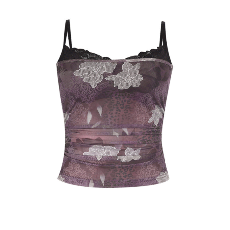 The ElaraSway Floral Mesh Corset Top