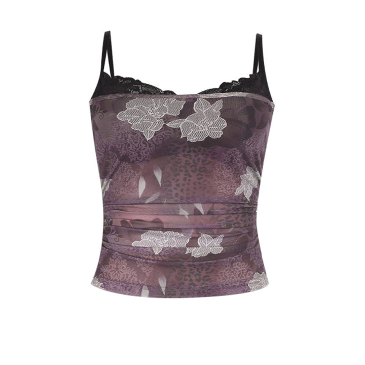 The ElaraSway Floral Mesh Corset Top