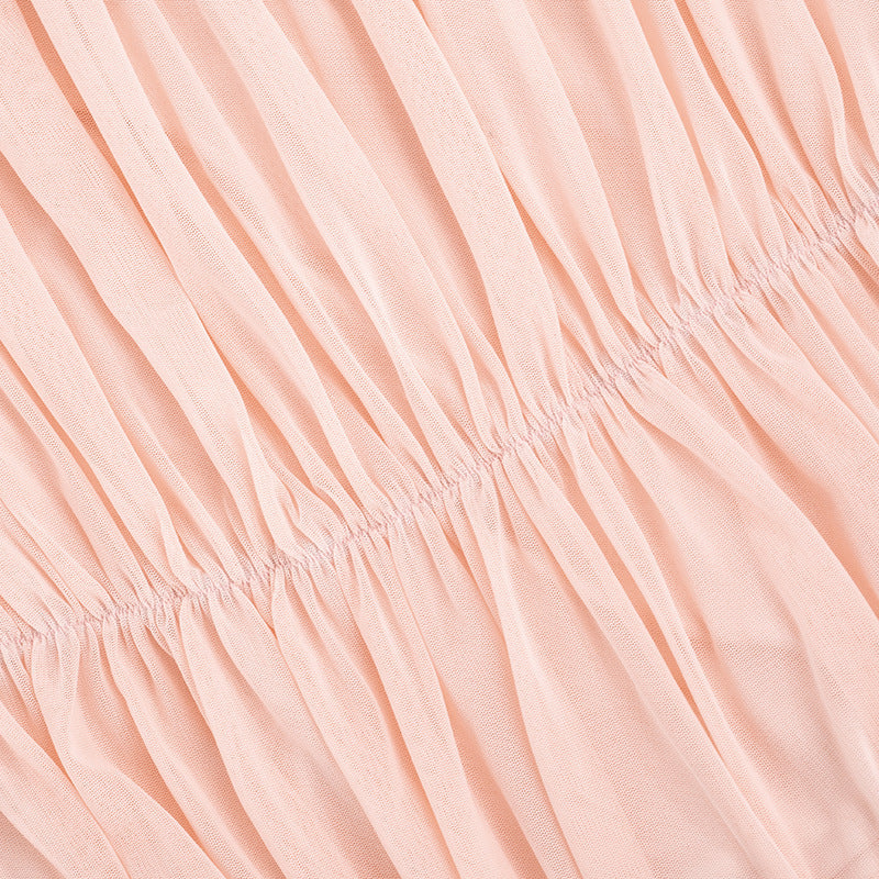 The Elara Draped Mesh Mini Dress