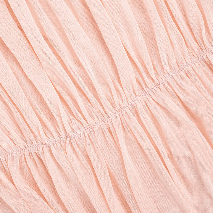 The Elara Draped Mesh Mini Dress