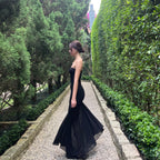 The Elara Sheer-Paneled Tube Maxi Dress