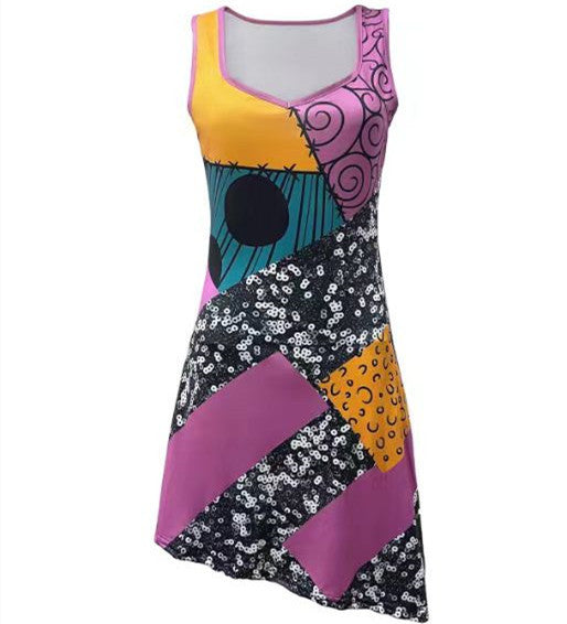 The Elara Ragdoll Patchwork Dress