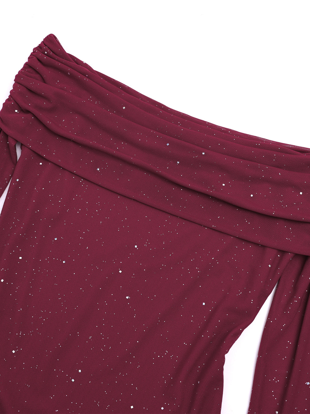 The Elara Stardust Off Shoulder Ruched Maxi Dress