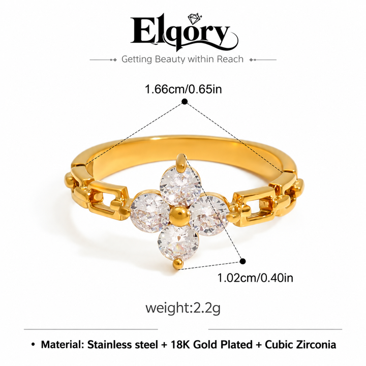 Lucky Clover CZ Ring