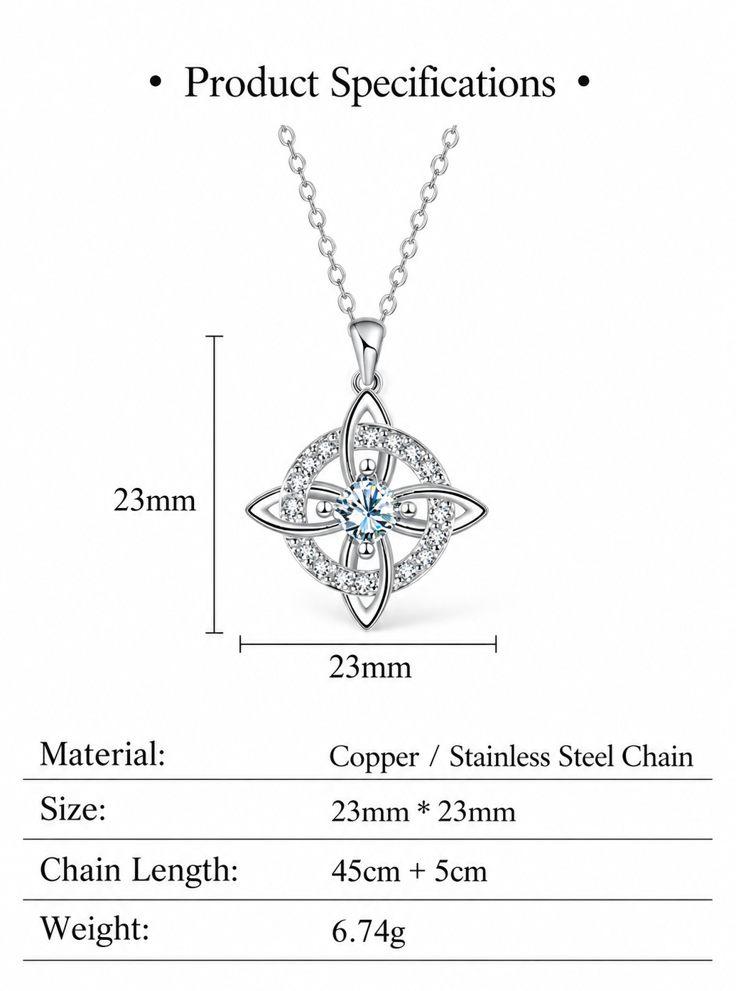 Celtic Knot Halo Birthstone Pendant Necklace
