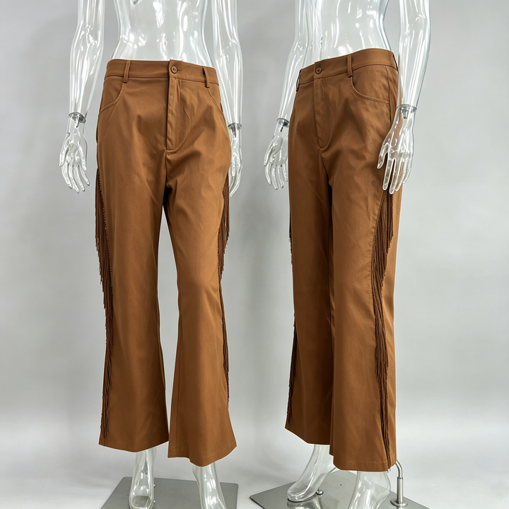 The Elara Western Fringe Flare Pants