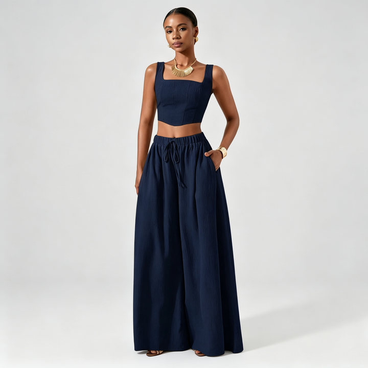 The Elara Square-Neck Wide-Leg Set
