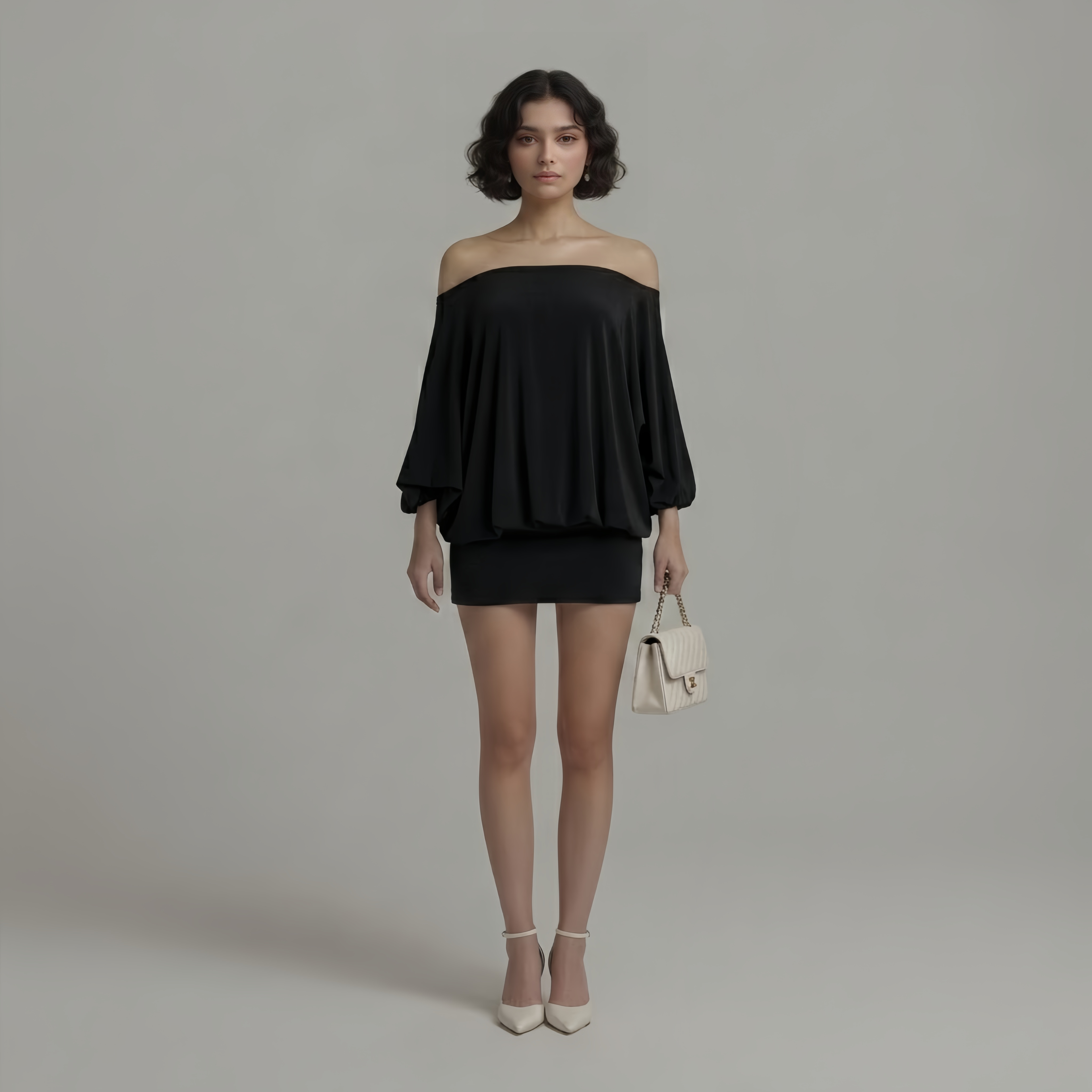 The Elara Off-Shoulder Backless Tie Mini Dress