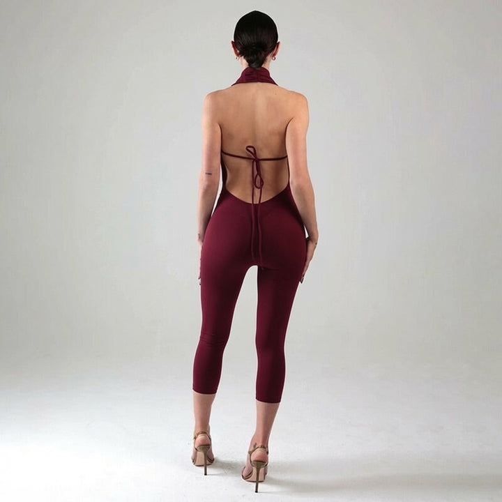 The Elara Backless Milk Silk Jumpsuit
