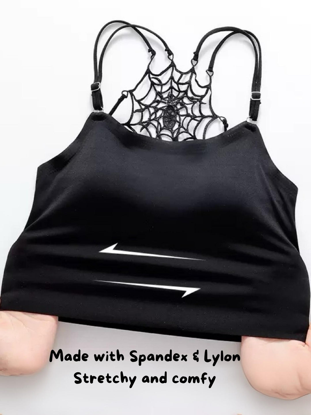 The Elara Spider-Web Built-In Bra Cami Top