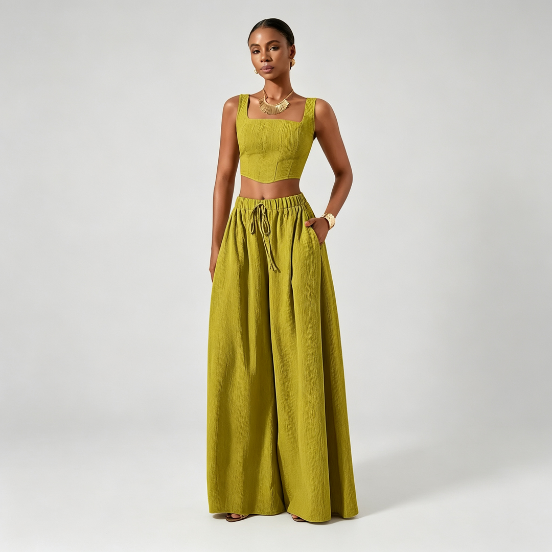 The Elara Square-Neck Wide-Leg Set