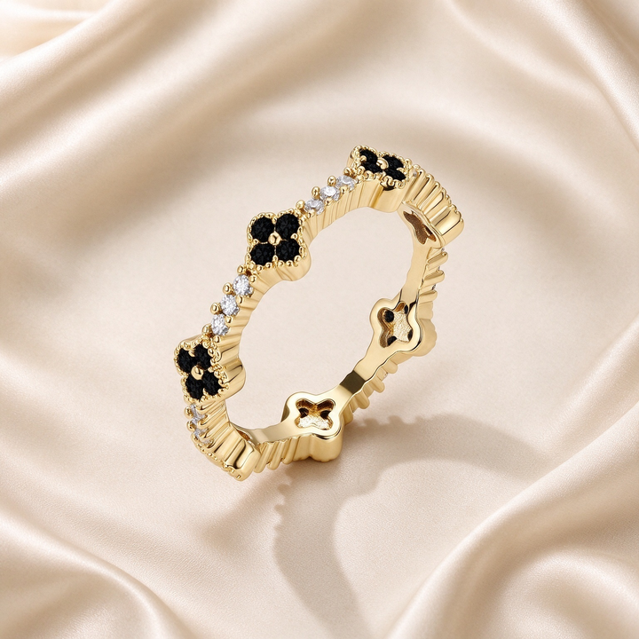 Clover CZ Eternity Band Ring