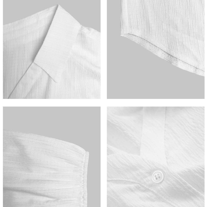 The Elara Asymmetric Cold Shoulder Textured Blouse
