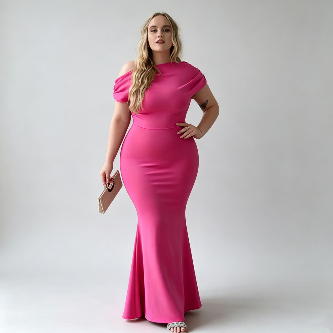 The Elara Draped One-Shoulder Mermaid Gown