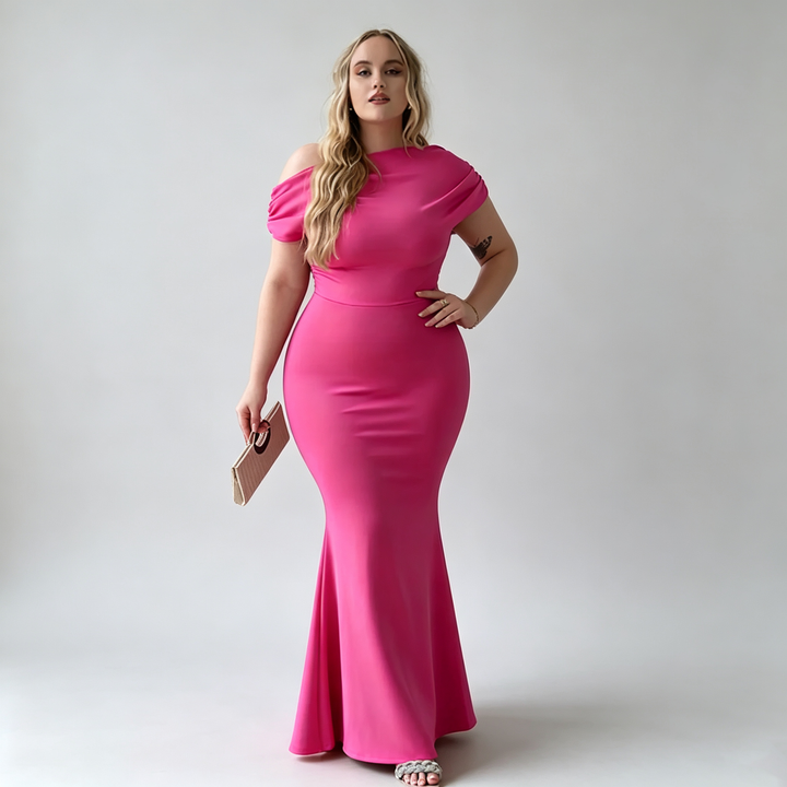 The Elara Draped One-Shoulder Mermaid Gown