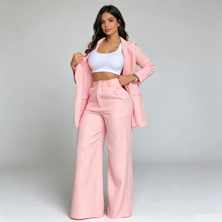 The Elara Tailored Blazer Wide-Leg Set