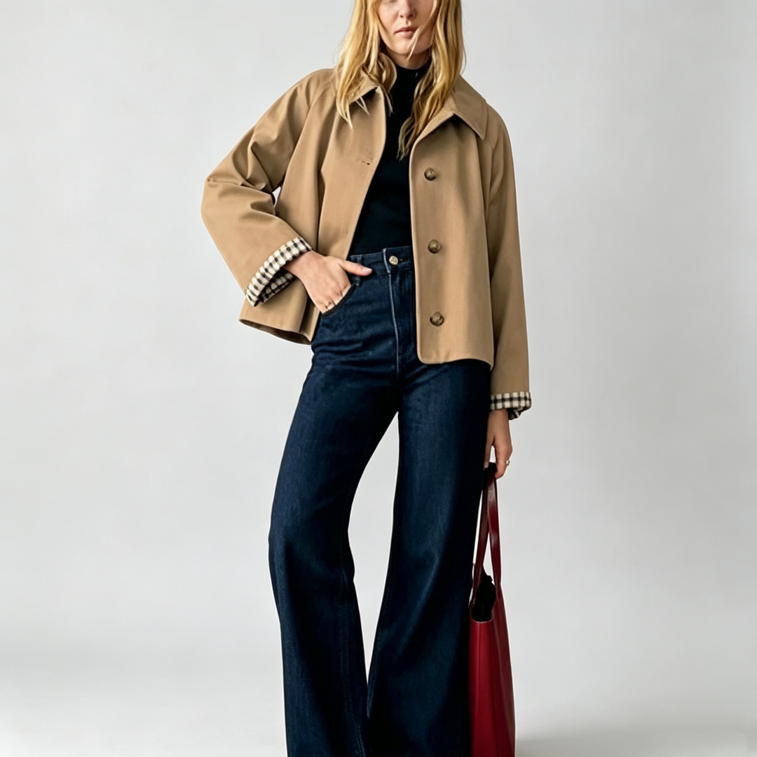 The Elara Cropped Trench Jacket