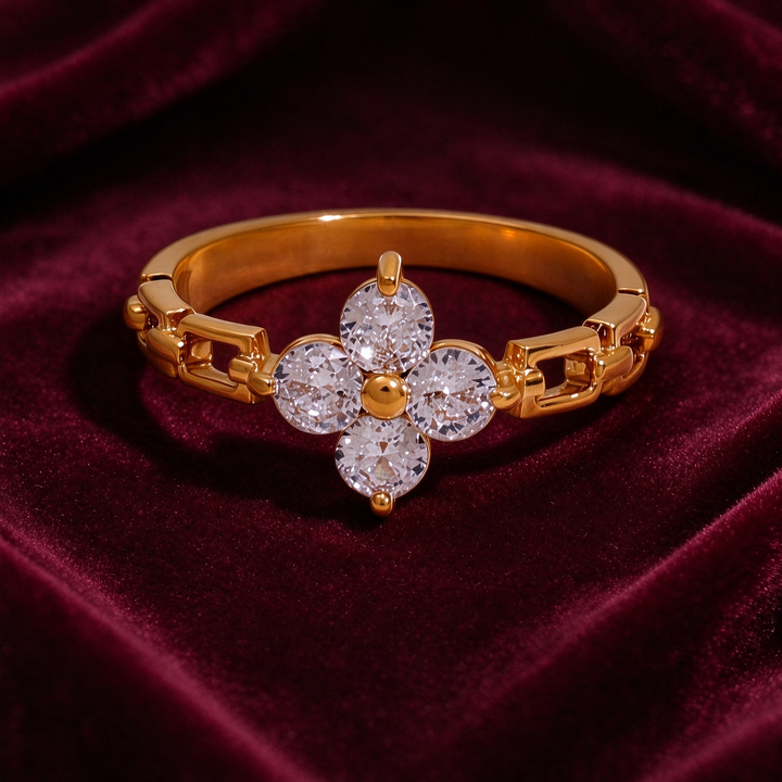 Lucky Clover CZ Ring