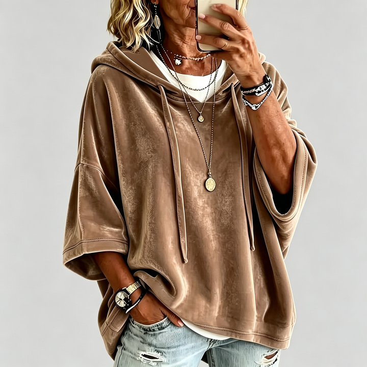 The Elara Luxe Velour Oversized Hoodie