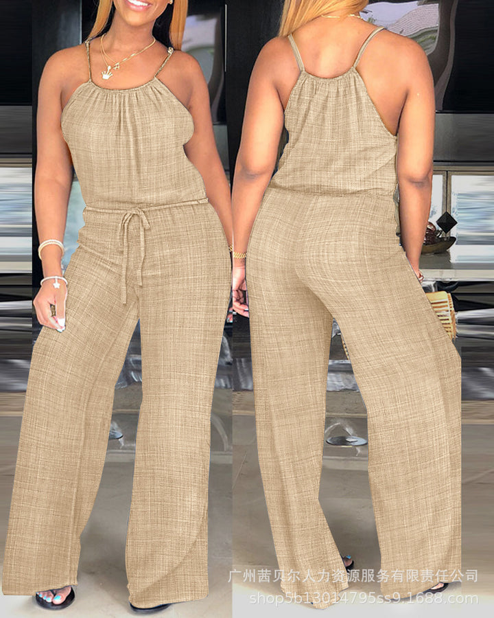 The Elara Adjustable Waist Wide Leg Jumpsuit