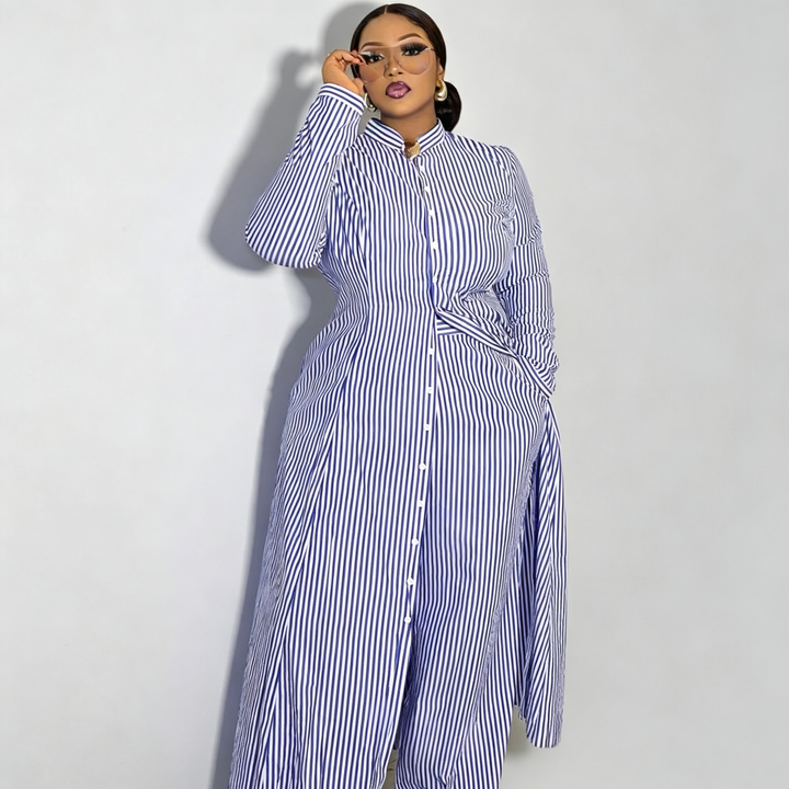 The Elara Yacht Stripe Shirt Pant Set
