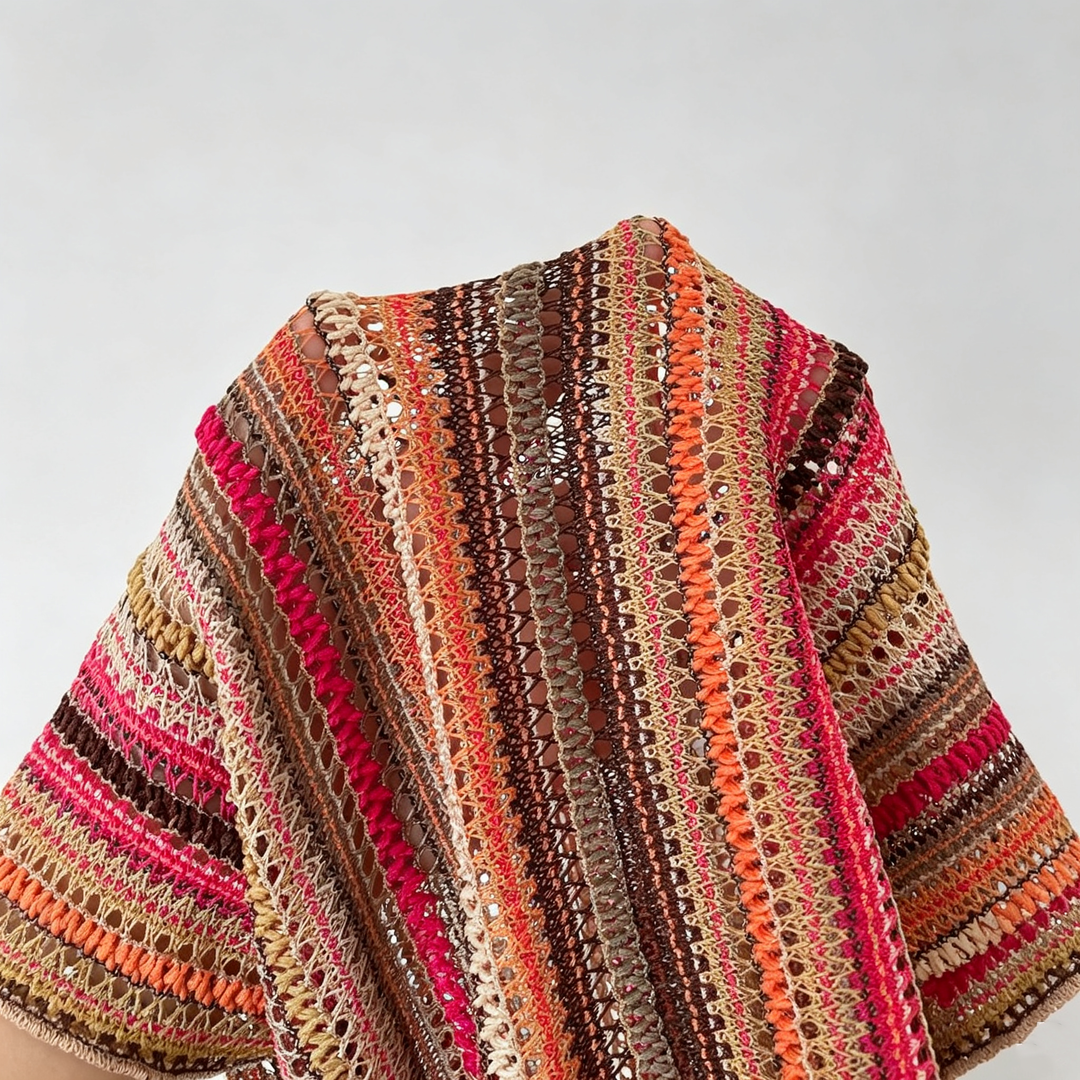 The Elara Striped Flare-Sleeve Knit Top