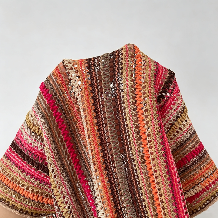The Elara Striped Flare-Sleeve Knit Top