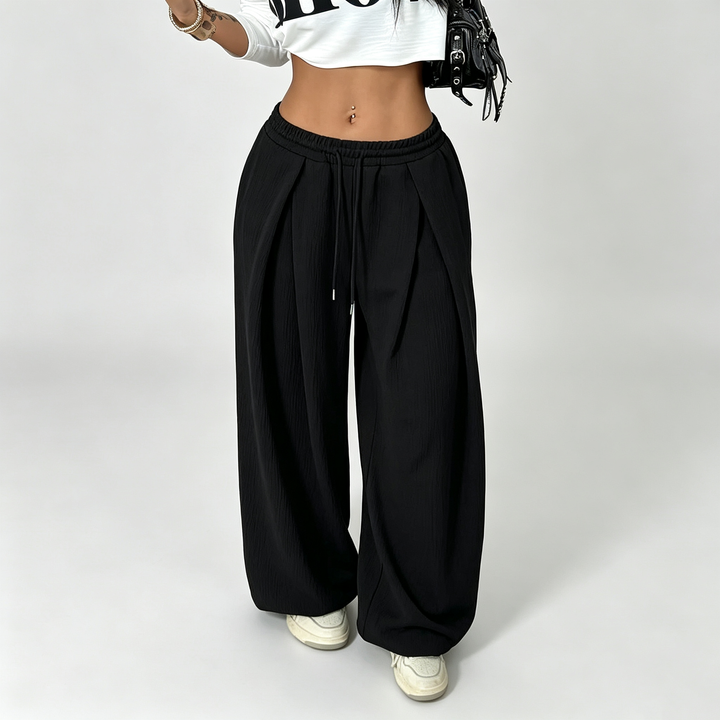 The Elara Relaxed Pleated Wide-Leg Pants