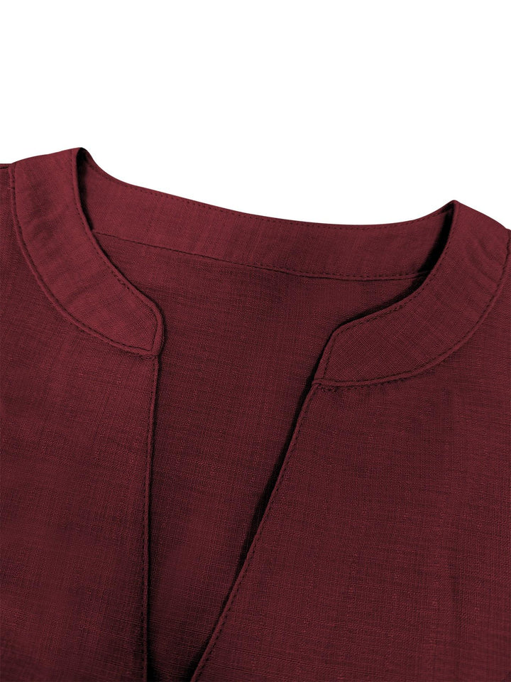 The Elara Linen Breeze Deep V Two Piece Set