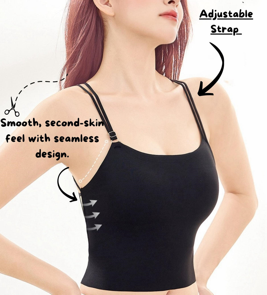 The Elara Spider-Web Built-In Bra Cami Top