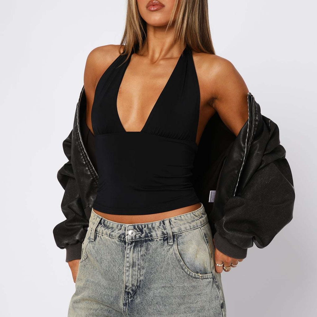 The Elara Plunging Open-Back Bodice