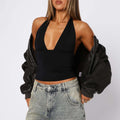 The Elara Plunging Open-Back Bodice