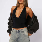 The Elara Plunging Open-Back Bodice