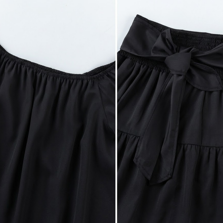 The Elara Off-Shoulder Tiered Wide-Leg Set