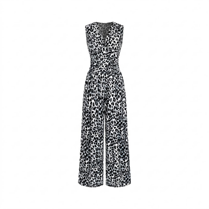 The Elara Minimalist Plunge Wide-Leg Jumpsuit