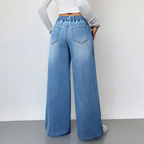 The Elara Drawstring Wide-Leg Denim