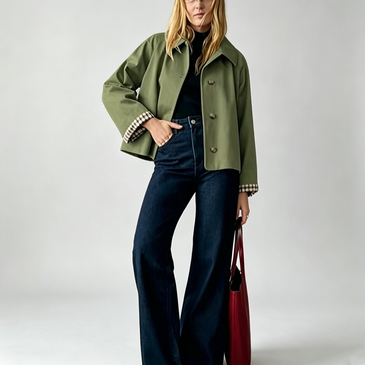 The Elara Cropped Trench Jacket