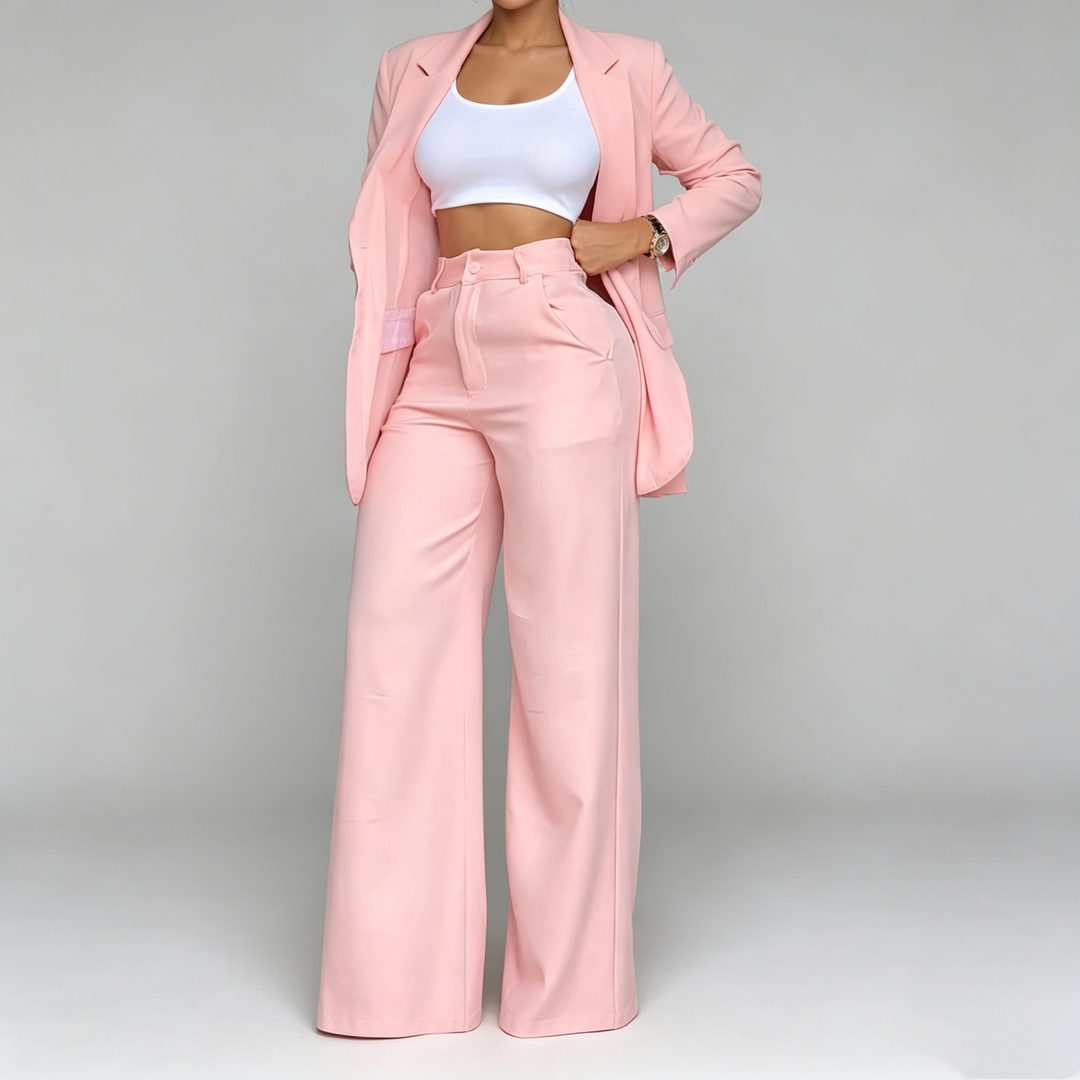 The Elara Tailored Blazer Wide-Leg Set